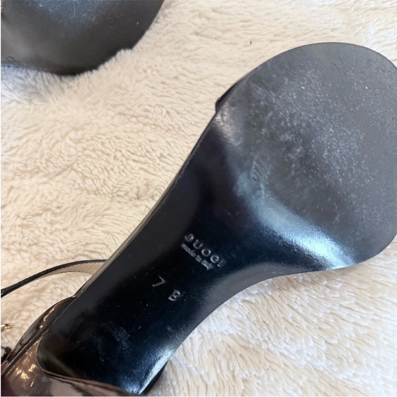 Gucci Black Patent Leather Heels Size 7 - Picture 7 of 9